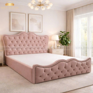 Giường Ngủ Vải Nhung Phong Cách Cổ Điển TA136