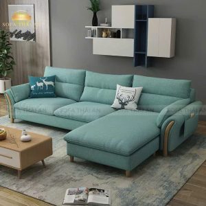 Alternative view of Sofa Góc Vải Tay Ốp Gỗ TA353