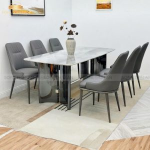 Bàn Ăn 6 Ghế Mặt Đá Ceramic TA141