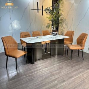 Bàn Ăn 6 Ghế Mặt Đá Nhập Khẩu TA143