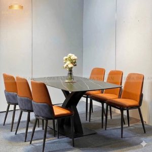 Bàn Ăn 6 Ghế Mặt Đá Nhập Khẩu TA153