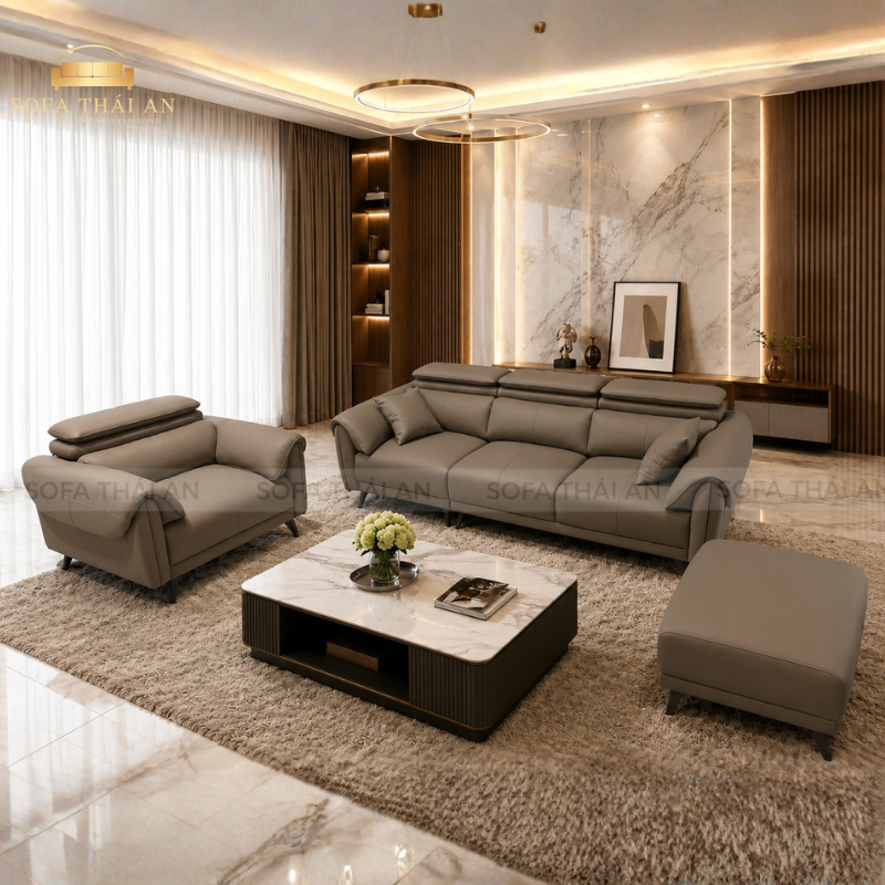 Sofa Băng Da Phòng Khách Hiện Đại TA470