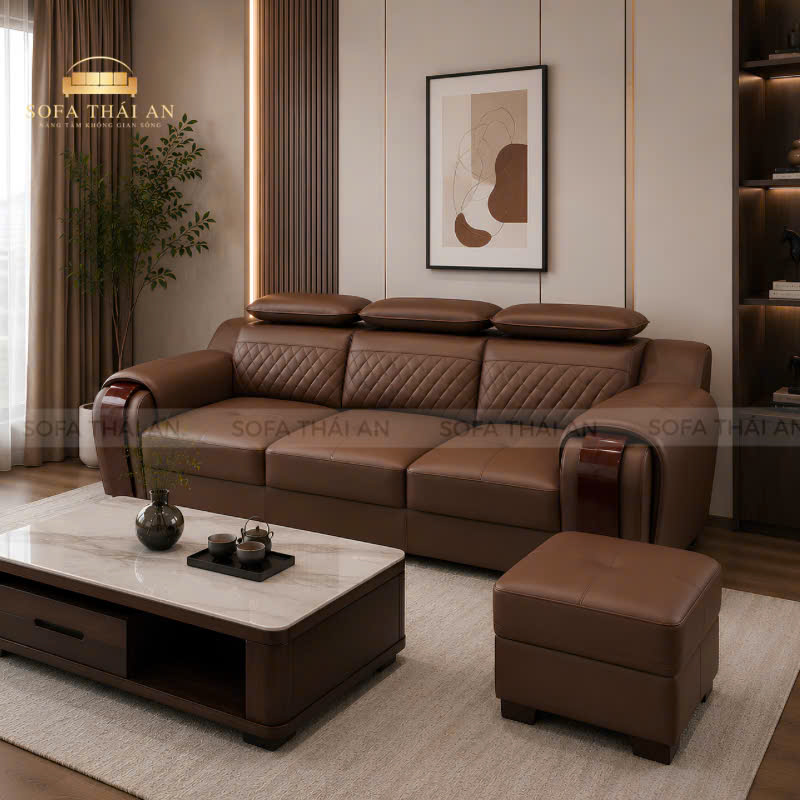 Sofa Băng Phòng Khách Tay Ốp Gỗ TA543